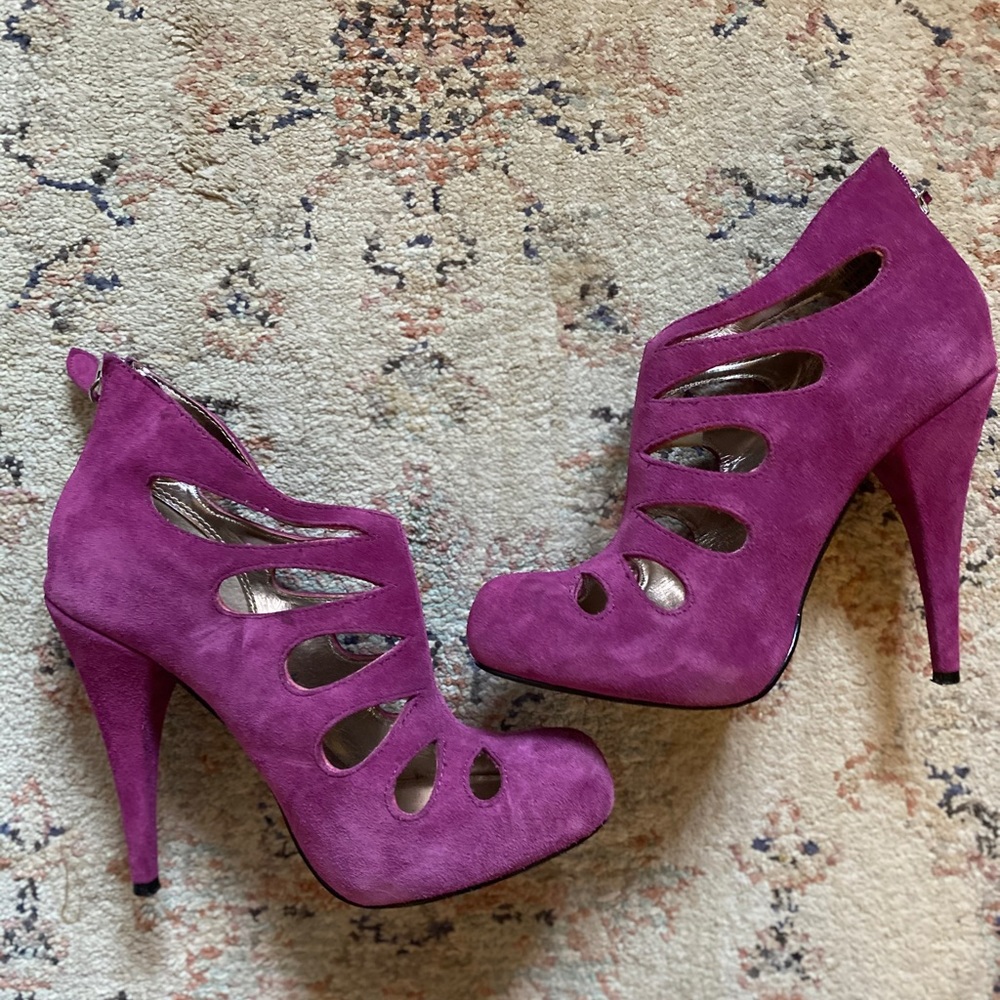 Fuschia Caged Booties
